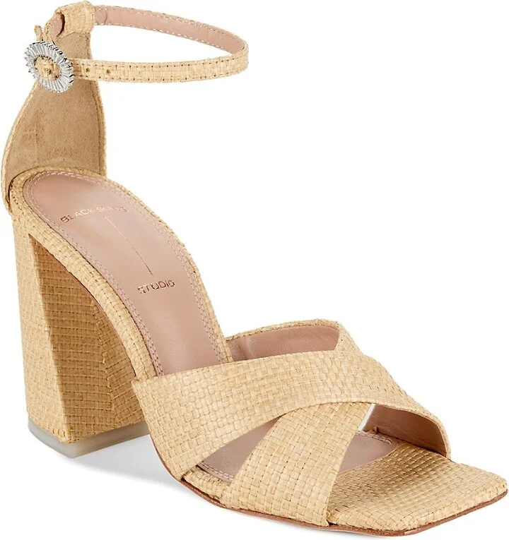 Chelsea Raffia Block Heel Sandals - Image 2