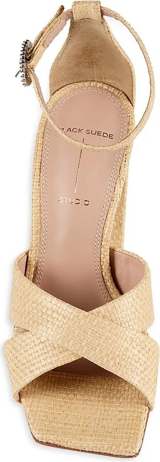 Chelsea Raffia Block Heel Sandals - Image 5