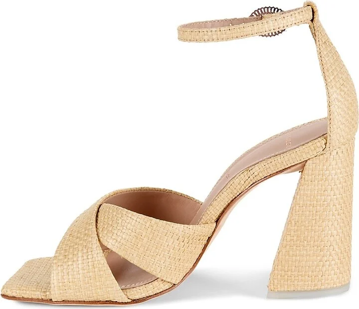 Chelsea Raffia Block Heel Sandals - Image 4