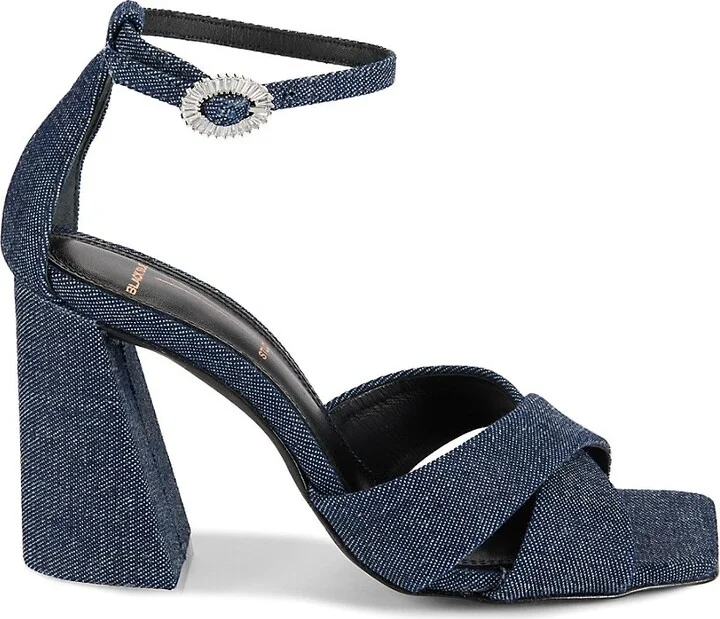 Chelsea Raffia Block Heel Sandals