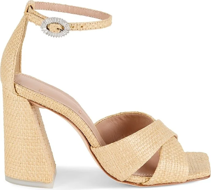 Chelsea Raffia Block Heel Sandals