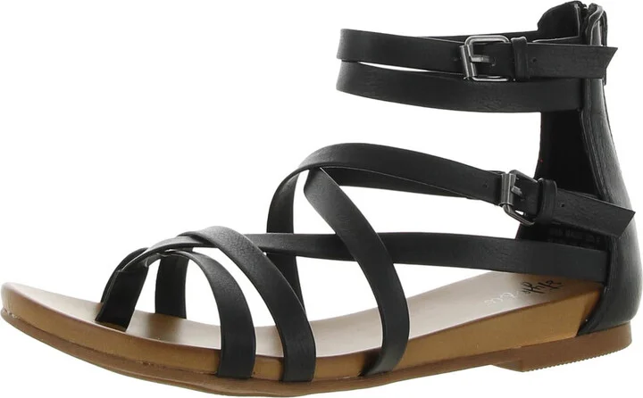 Chelseaa Womens Thong Ankle Strap Wedge Sandals