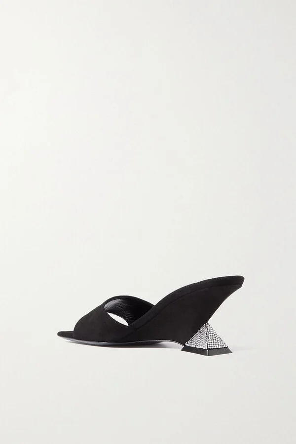 Cheope crystal-embellished suede mules - Image 3