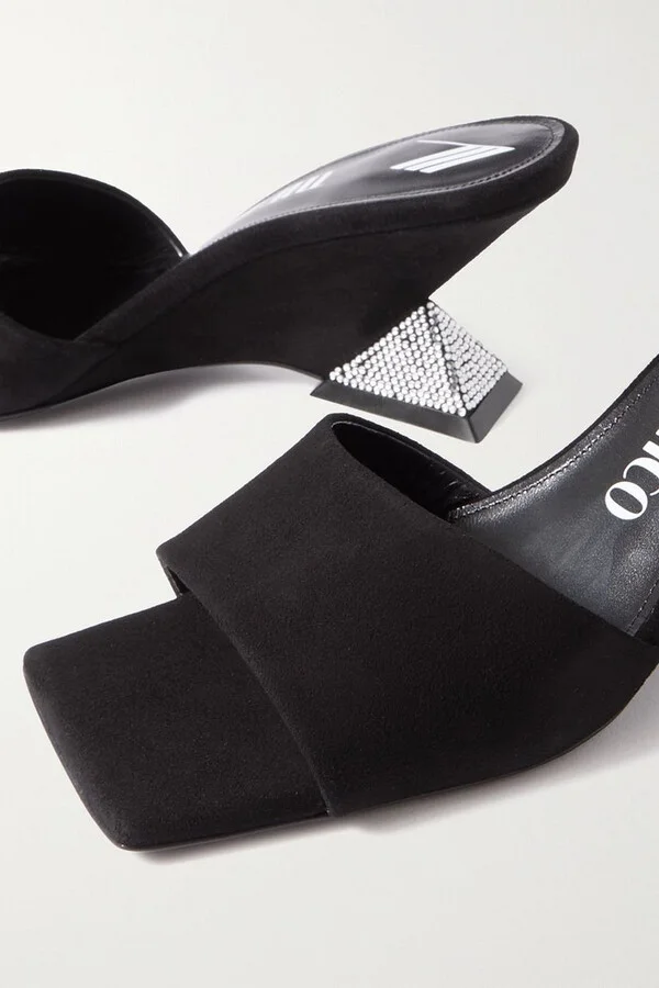 Cheope crystal-embellished suede mules - Image 4