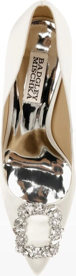 Cher Satin Buckle Cocktail High-Heel Pumps - Image 4