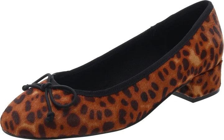 Cherish Womens Animal Print Manmade Loafer Heels