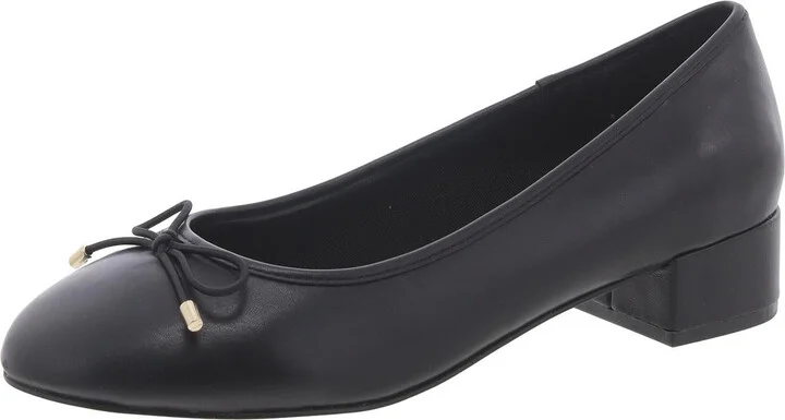 Cherish Womens Leather Slip On Loafer Heels