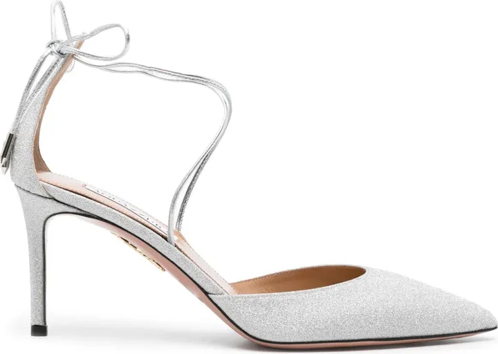 Cherry 75mm glittered pumps