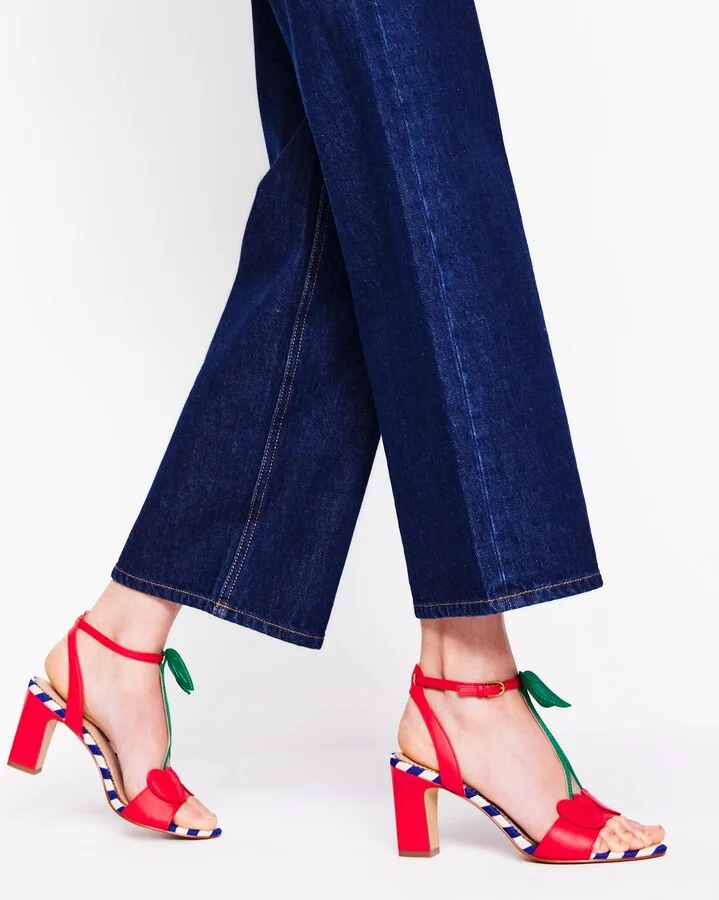 Cherry Heeled Sandal, Cherry - Image 2