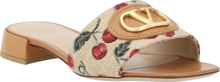 Cherry Jacquard Fabric Sandals - Image 2
