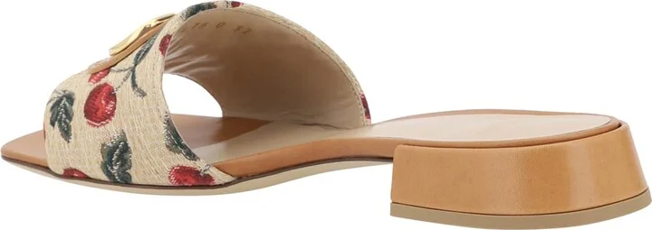 Cherry Jacquard Fabric Sandals - Image 3