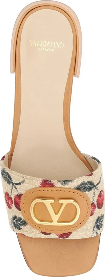 Cherry Jacquard Fabric Sandals - Image 4