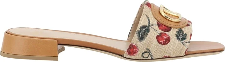 Cherry Jacquard Fabric Sandals