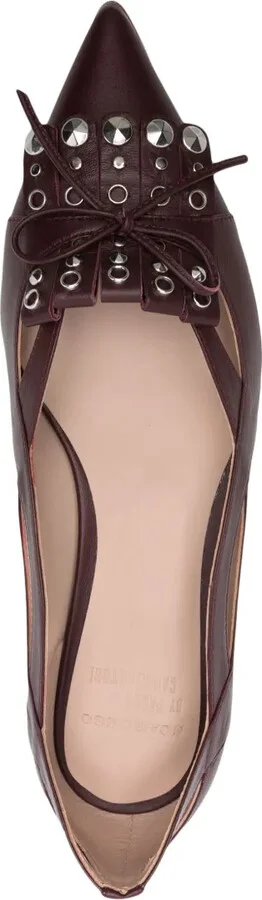 Cherry leather ballerina shoes - Image 4