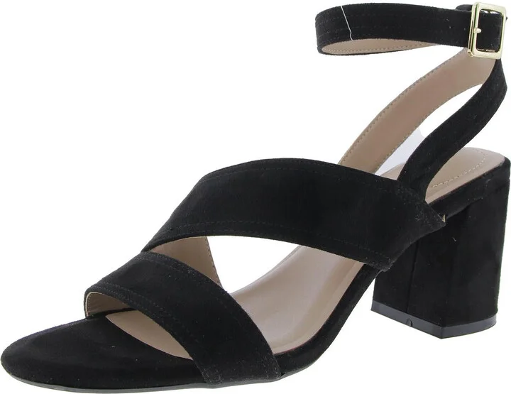 Cheryll Womens Adjustable Faux Suede Block Heel