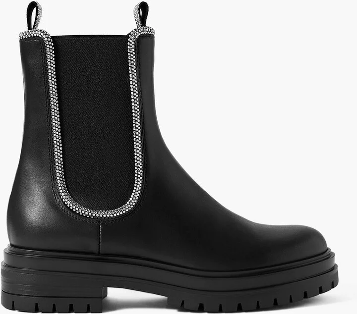 Chester crystal-embellished leather Chelsea boots