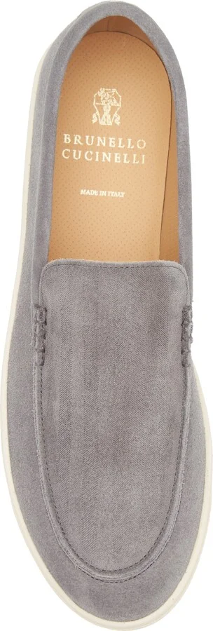 Chevron Embossed Suede Loafer - Image 11