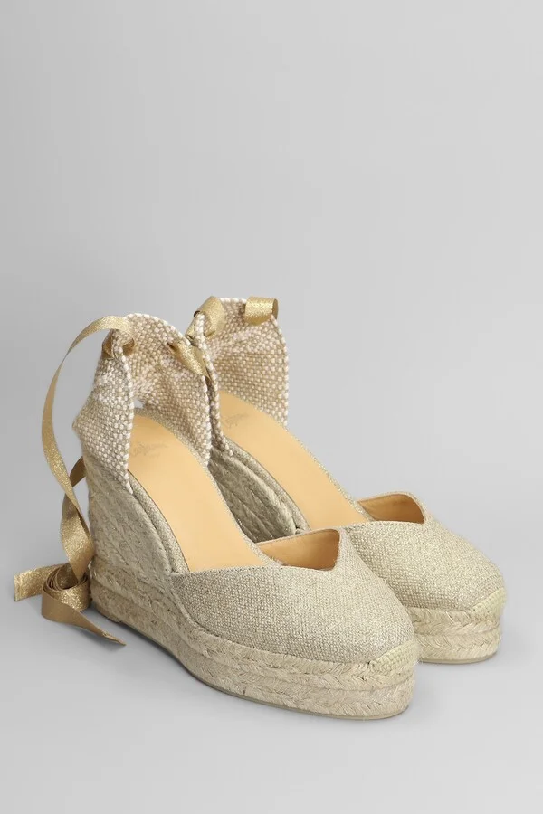 Chiara-8ed-032 Wedges In Gold Canvas - Image 2