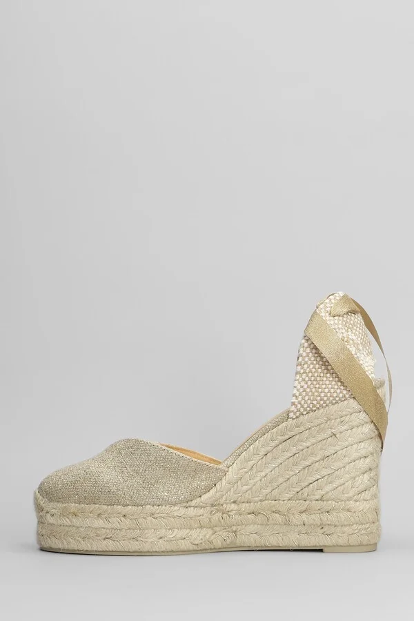 Chiara-8ed-032 Wedges In Gold Canvas - Image 3