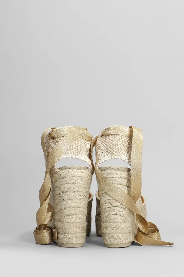 Chiara-8ed-032 Wedges In Gold Canvas - Image 4