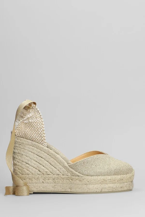 Chiara-8ed-032 Wedges In Gold Canvas