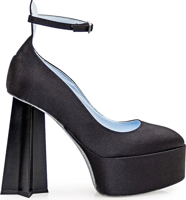 Chiara Ferragni Round Toe Ankle Strap Pumps