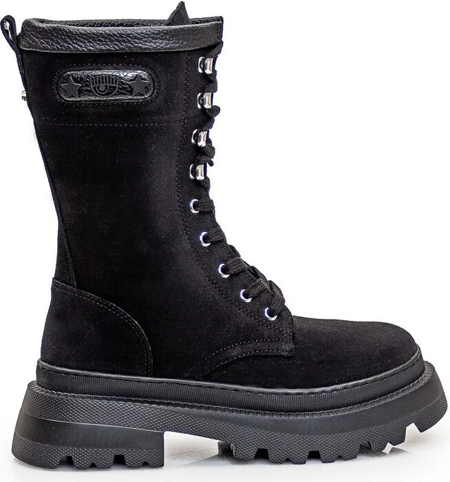 Chiara Ferragni Round-Toe Lace-Up Boots