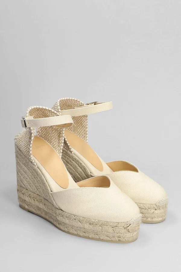 Chiarita-8ed-001 Wedges In Beige Canvas - Image 2