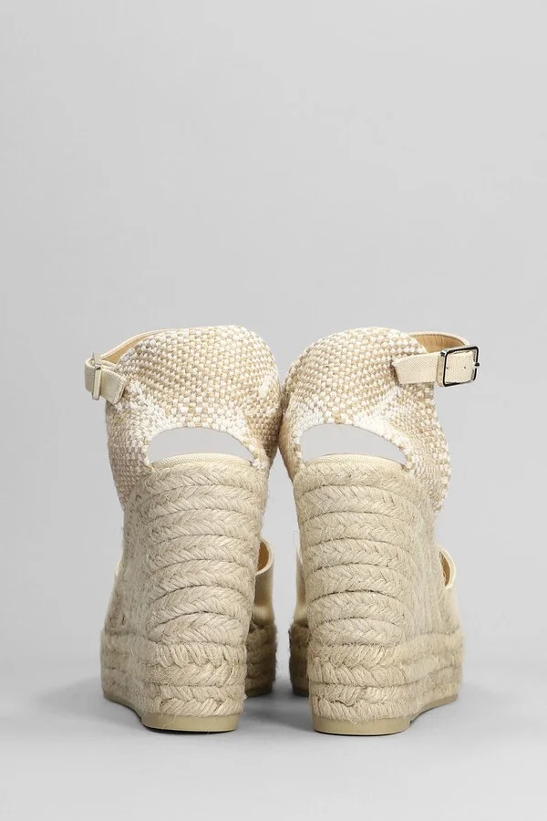 Chiarita-8ed-001 Wedges In Beige Canvas - Image 4