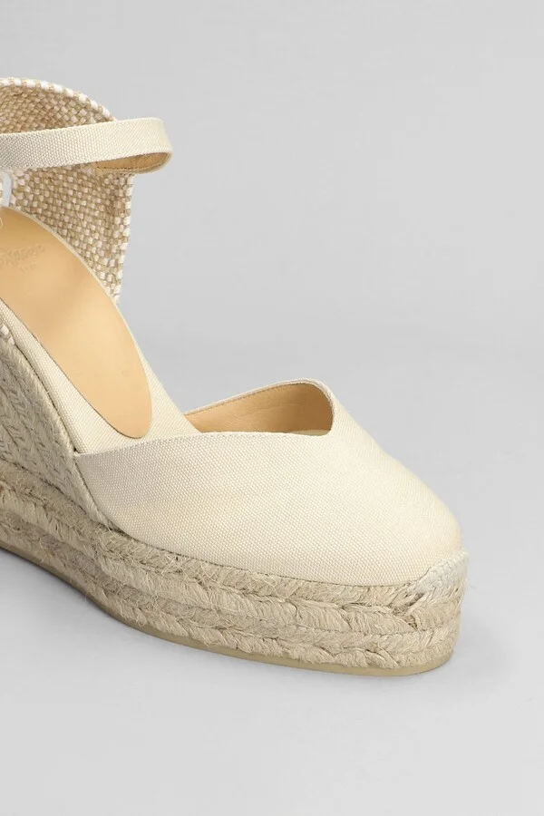 Chiarita-8ed-001 Wedges In Beige Canvas - Image 5