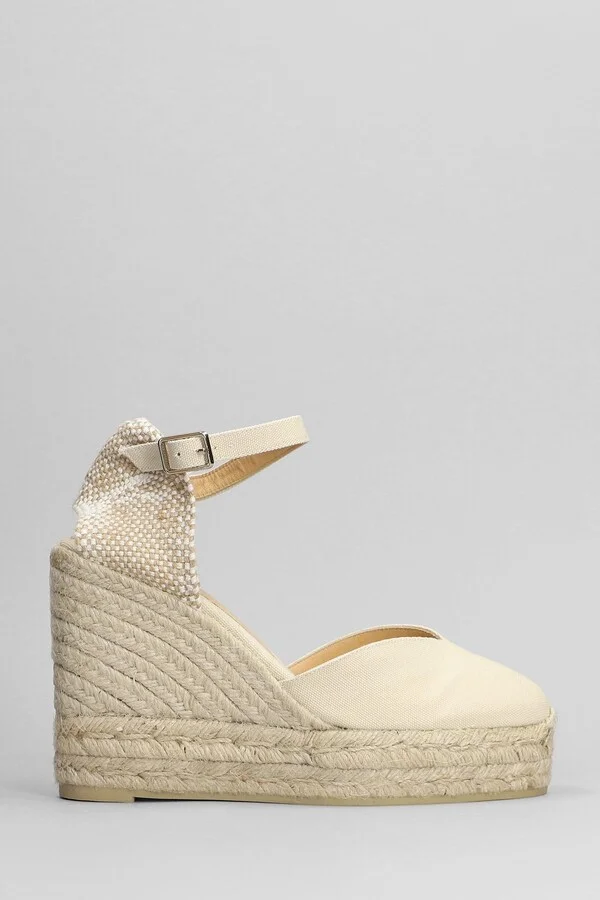 Chiarita-8ed-001 Wedges In Beige Canvas
