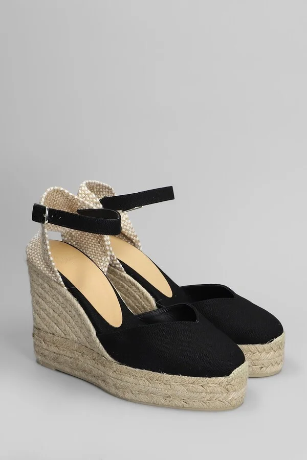 Chiarita-8ed-001 Wedges In Black Canvas - Image 2