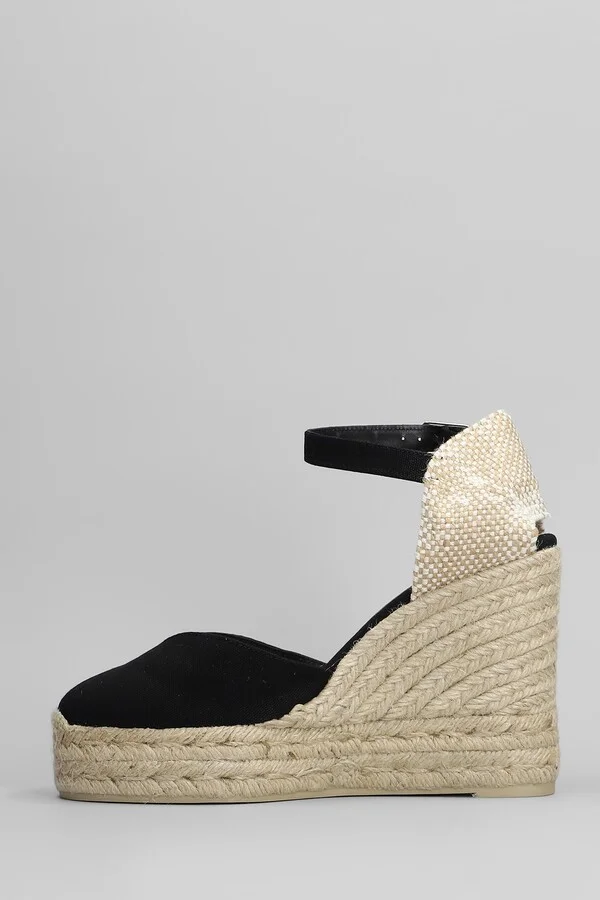 Chiarita-8ed-001 Wedges In Black Canvas - Image 3