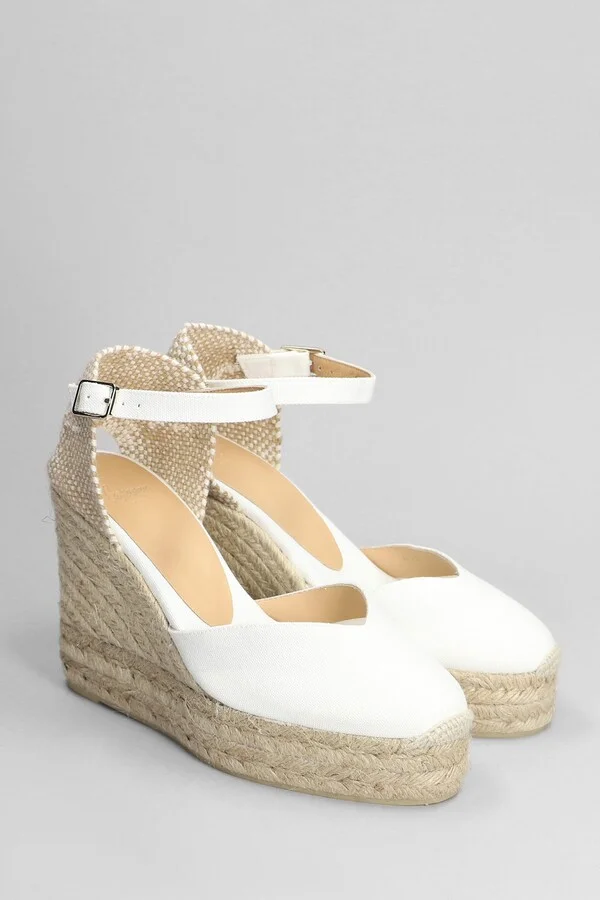 Chiarita Wedges In White Canvas - Image 2