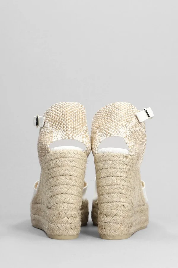 Chiarita Wedges In White Canvas - Image 4