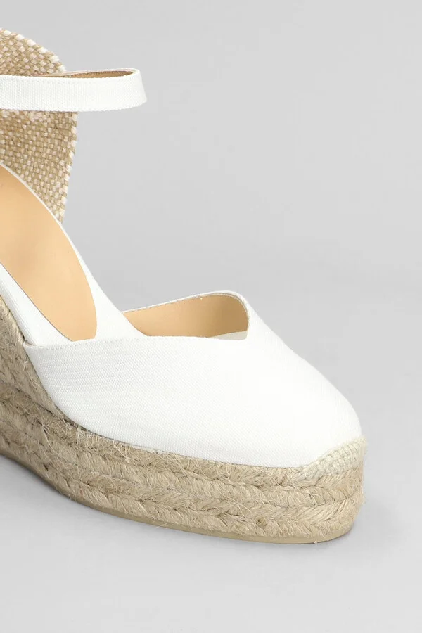 Chiarita Wedges In White Canvas - Image 5