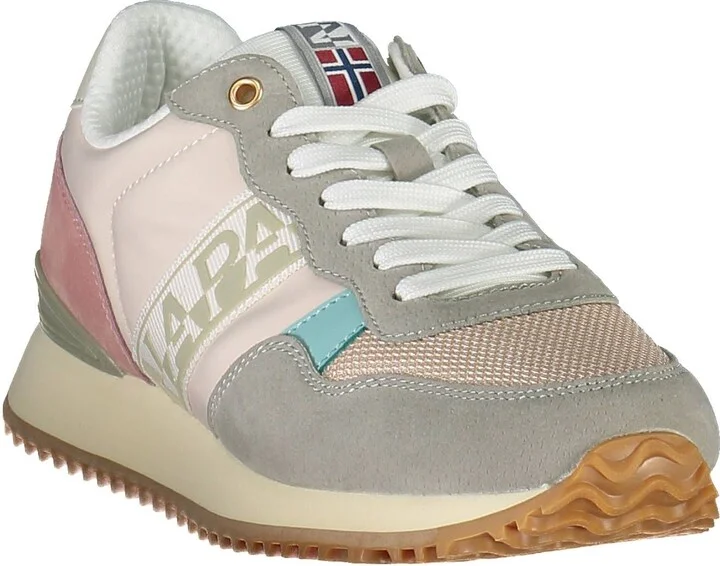 Chic Pink Laced Sneakers with Logo Women's Detail - Image 2