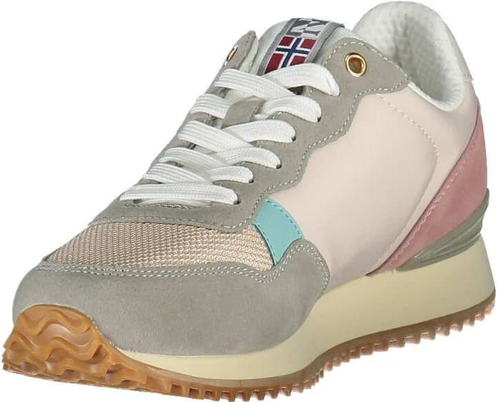 Chic Pink Laced Sneakers with Logo Women's Detail - Image 3