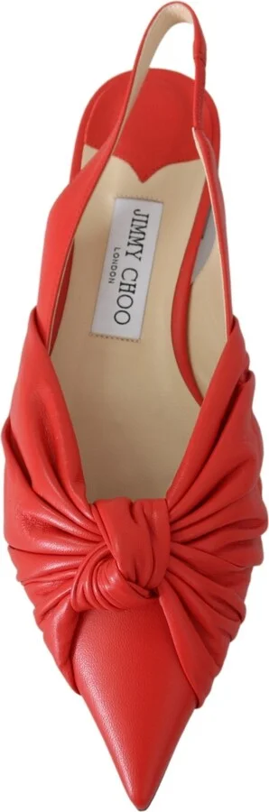 Chic Red Pointed Toe Leather Women's Flats - Image 4