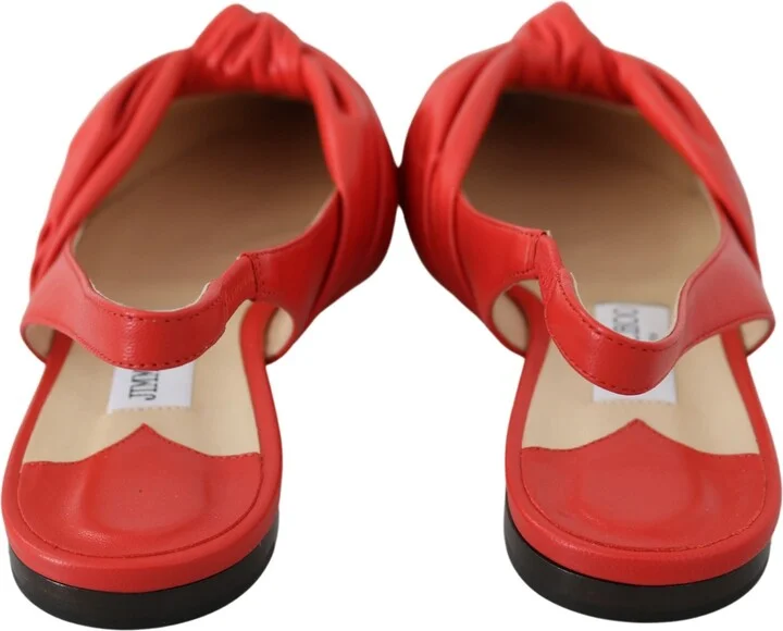 Chic Red Pointed Toe Leather Women's Flats - Image 5