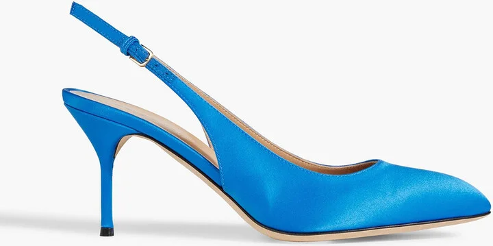 Chichi satin slingback pumps