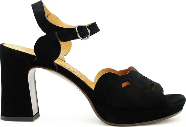 Chie Mihara Black Suede Kei Sandals