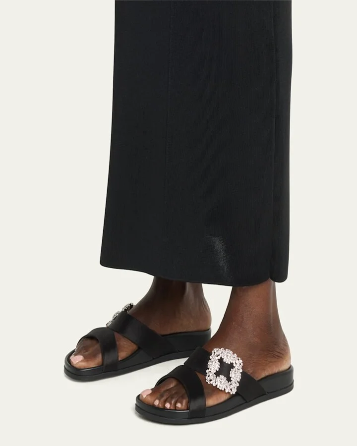 Chilanghi Crystal Buckle Slide Sandals - Image 6