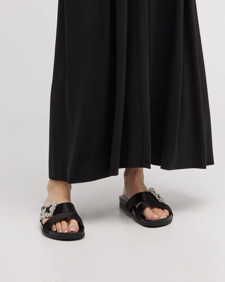 Chilanghi Crystal Buckle Slide Sandals - Image 3