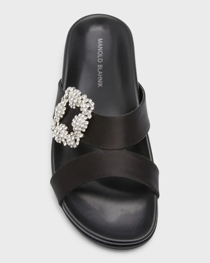 Chilanghi Crystal Buckle Slide Sandals - Image 5