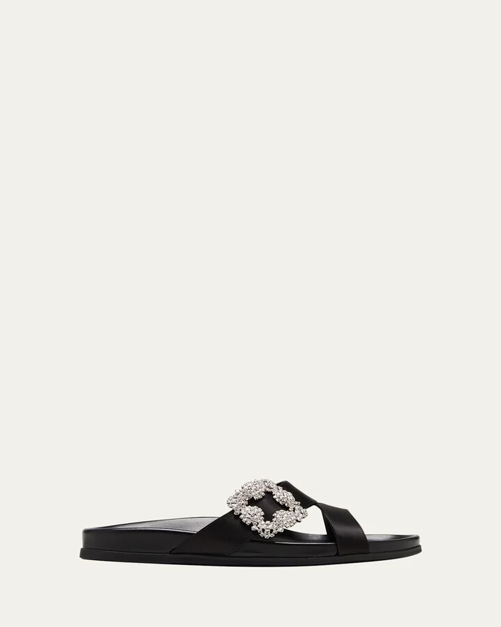 Chilanghi Crystal Buckle Slide Sandals