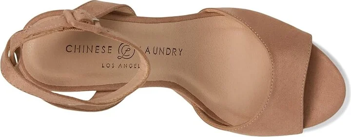 Chinese Laundry Theresa High Women's Heels Dark Nude Microsuede : 10 M, Textile - Image 3