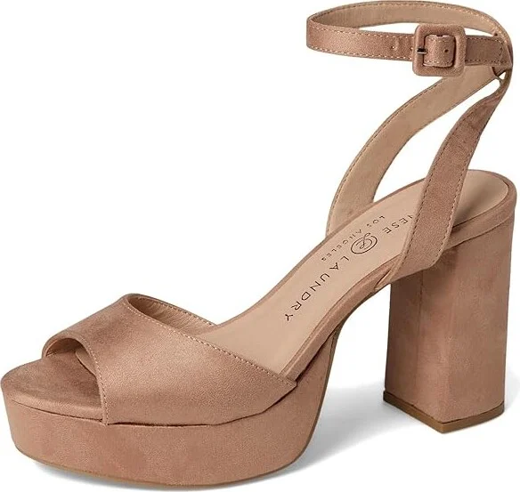 Chinese Laundry Theresa High Women's Heels Dark Nude Microsuede : 10 M, Textile - Image 6
