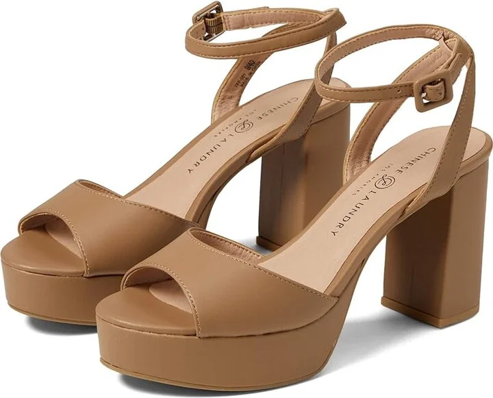 Chinese Laundry Theresa High Women's Heels Taupe Smooth : 7.5 M, Textile