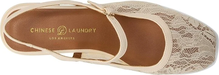 Chinese Laundry Vila Women's Flat Shoes Cream : 8.5 M, Leather/Mesh/Rubber - Image 2